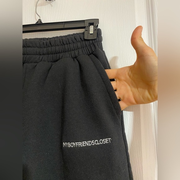 NWT My Boyfriends Closet Cotton Inner Jaw String Warm Black Sweatpants Size XS - Picture 4 of 10